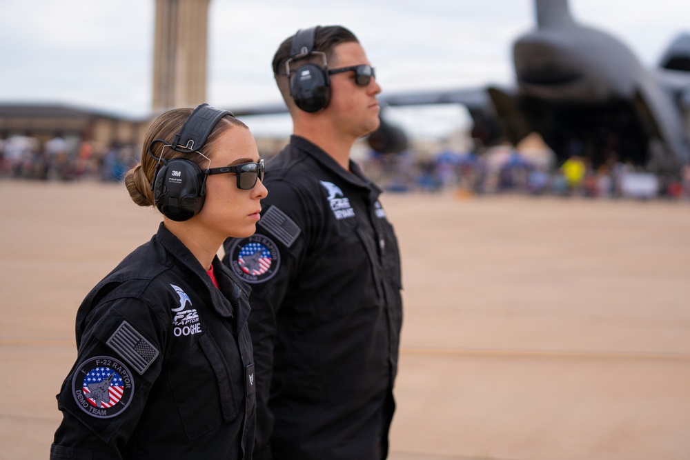 F-22 Raptor Aerial Demonstration Team performs at the Dyess Big Country Air Fest 2023