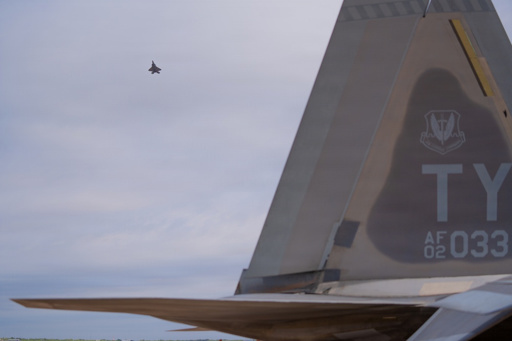 F-22 Raptor Aerial Demonstration Team performs at the Dyess Big Country Air Fest 2023
