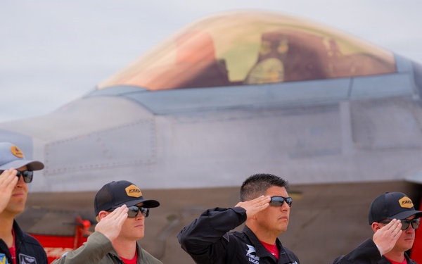 F-22 Raptor Aerial Demonstration Team performs at the Dyess Big Country Air Fest 2023