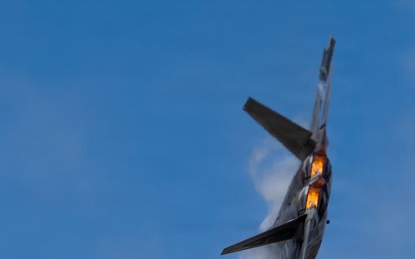 F-22 Raptor Aerial Demonstration Team performs at the Dyess Big Country Air Fest 2023
