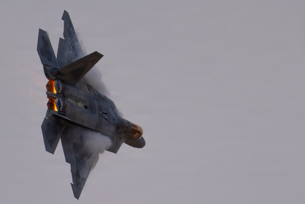 F-22 Raptor Aerial Demonstration Team performs at the Dyess Big Country Air Fest 2023
