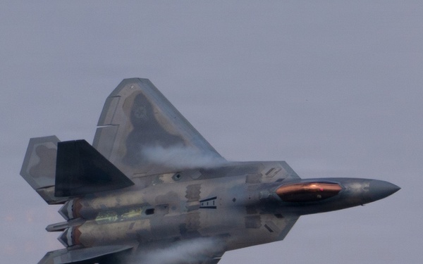 F-22 Raptor Aerial Demonstration Team performs at the Dyess Big Country Air Fest 2023