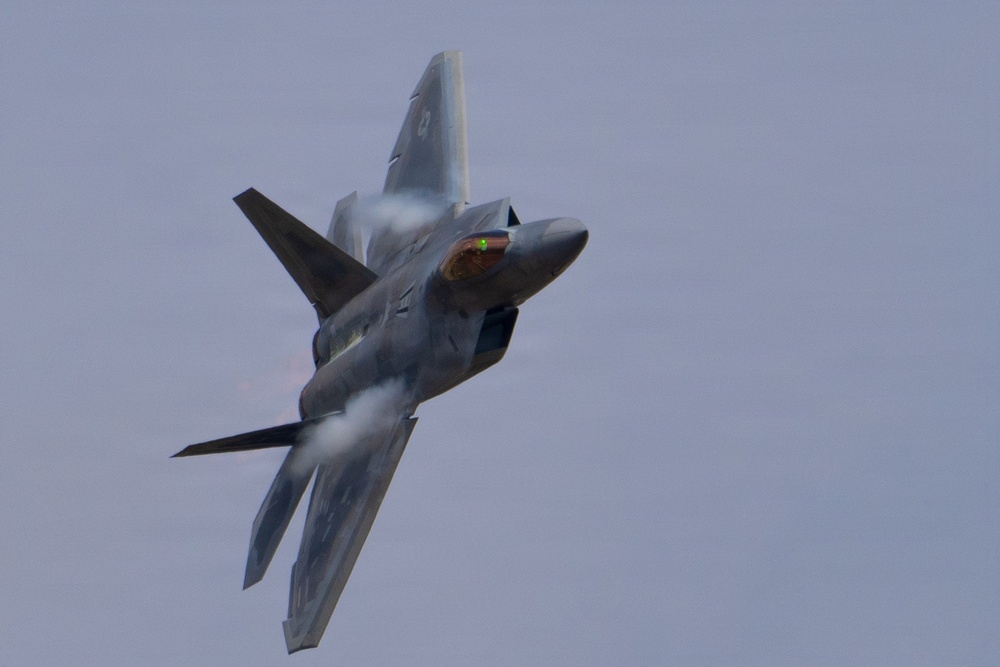 F-22 Raptor Aerial Demonstration Team performs at the Dyess Big Country Air Fest 2023