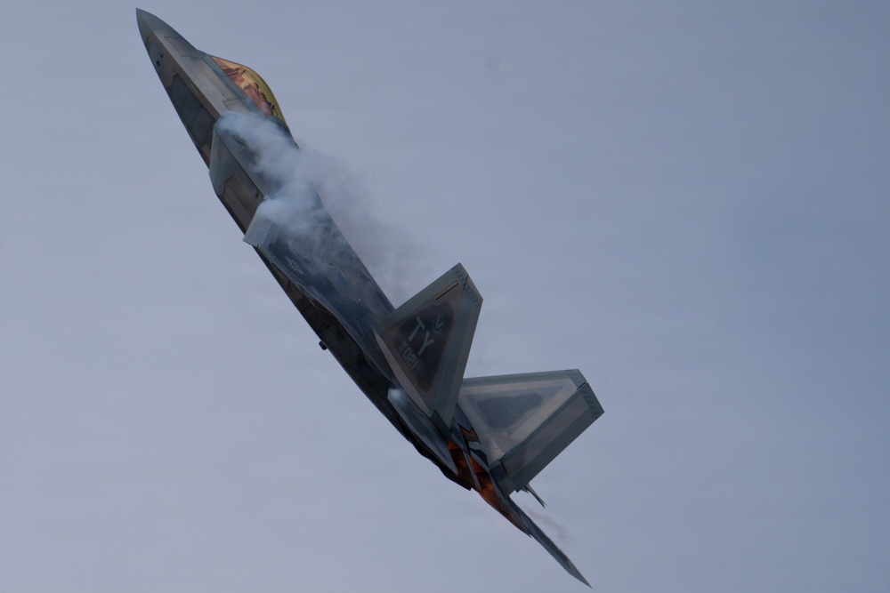 F-22 Raptor Aerial Demonstration Team performs at the Dyess Big Country Air Fest 2023