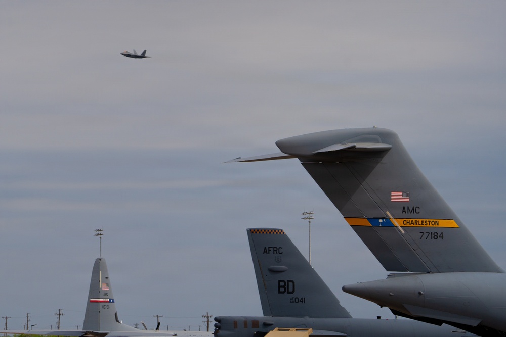 F-22 Raptor Aerial Demonstration Team performs at the Dyess Big Country Air Fest 2023