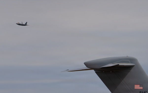 F-22 Raptor Aerial Demonstration Team performs at the Dyess Big Country Air Fest 2023