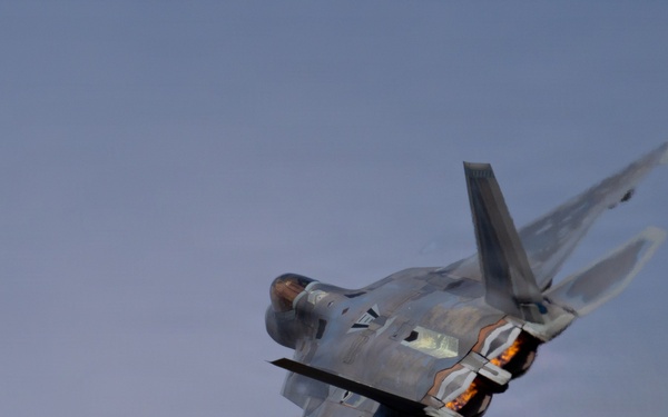 F-22 Raptor Aerial Demonstration Team performs at the Dyess Big Country Air Fest 2023