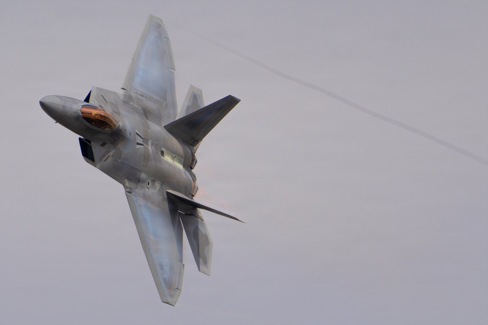 F-22 Raptor Aerial Demonstration Team performs at the Dyess Big Country Air Fest 2023