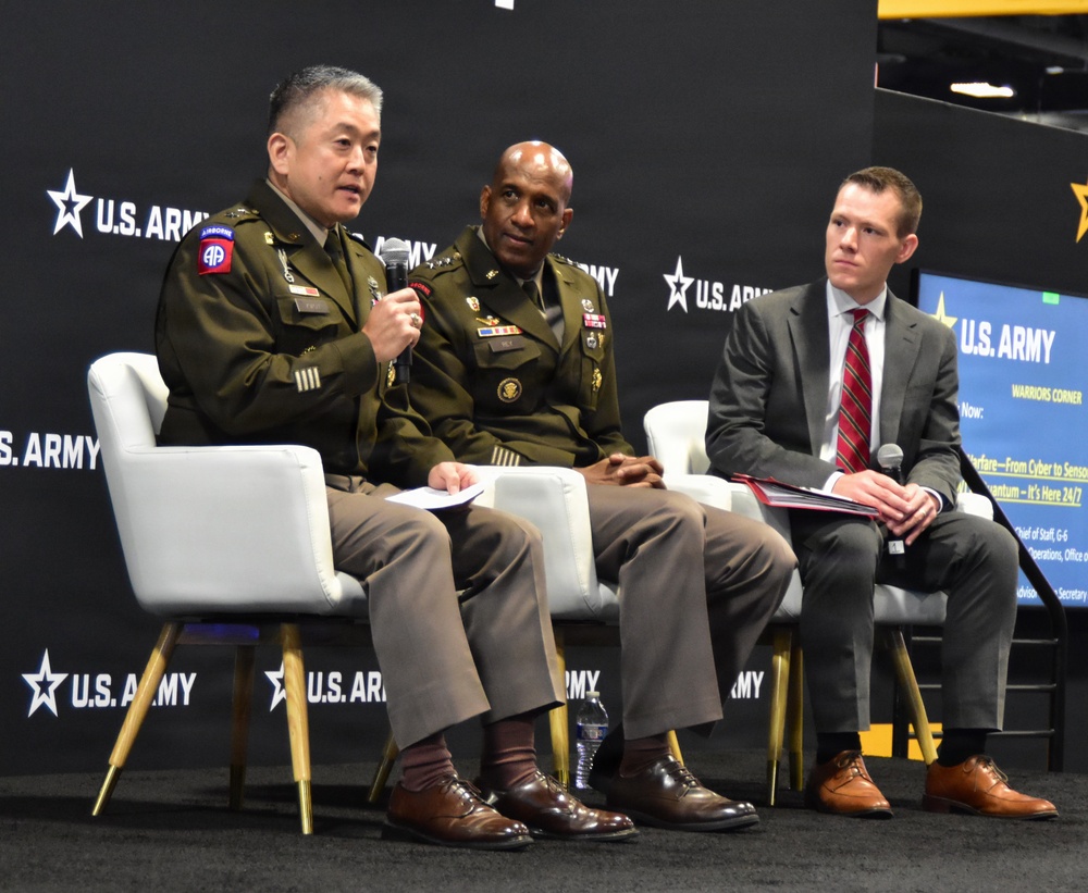 Deputy Chief of Staff, G-6, LTG Jeth Rey, participates in a Warriors Corner at AUSA's annual meeting in 2025.