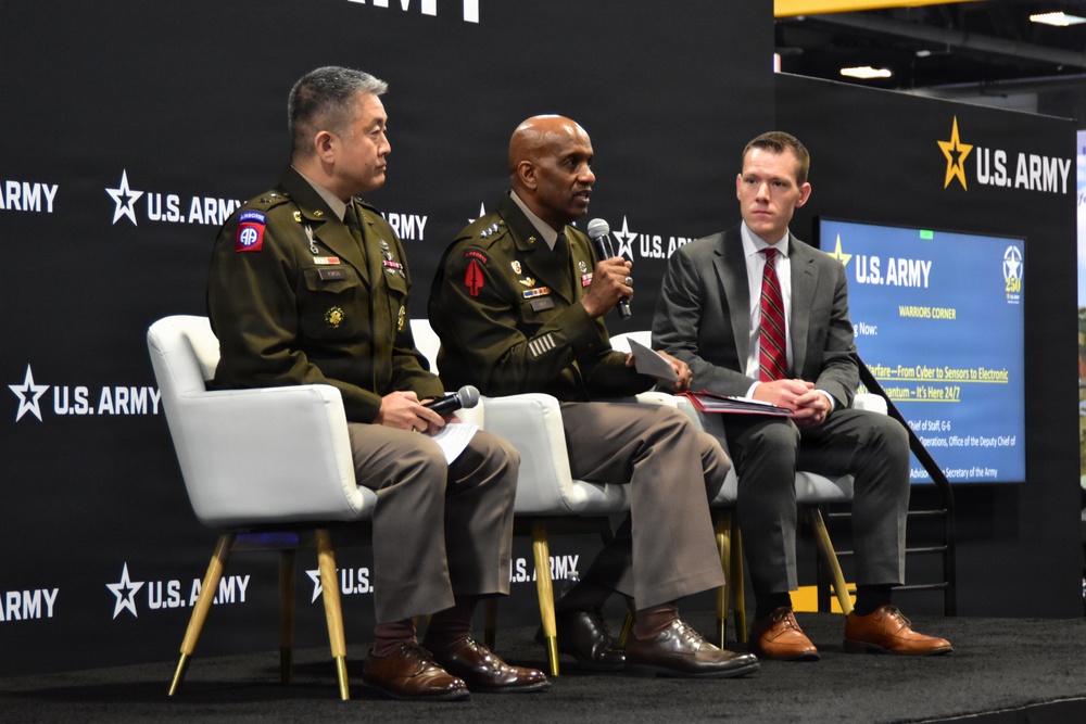 Deputy Chief of Staff, G-6, LTG Jeth Rey, participates in a Warriors Corner at AUSA's annual meeting in 2025.