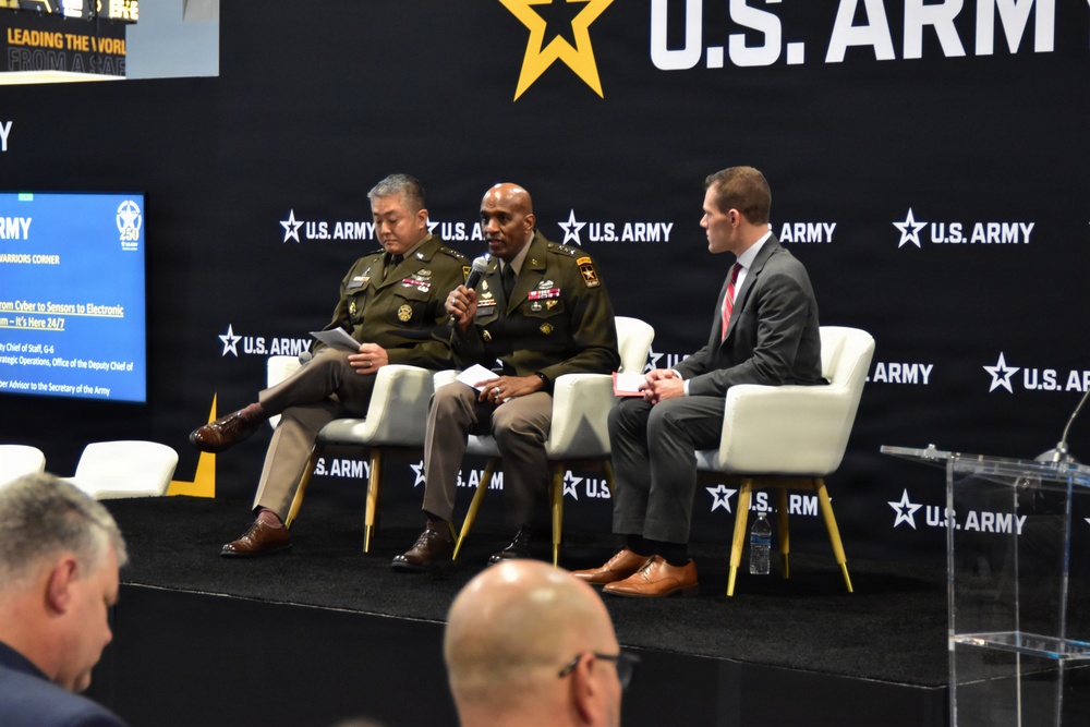 Deputy Chief of Staff, G-6, LTG Jeth Rey, participates in a Warriors Corner at AUSA's annual meeting in 2025.