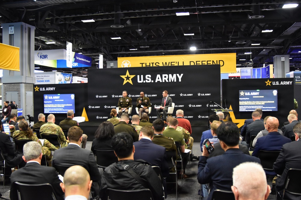 Deputy Chief of Staff, G-6, LTG Jeth Rey, participates in a Warriors Corner at AUSA's annual meeting in 2025.