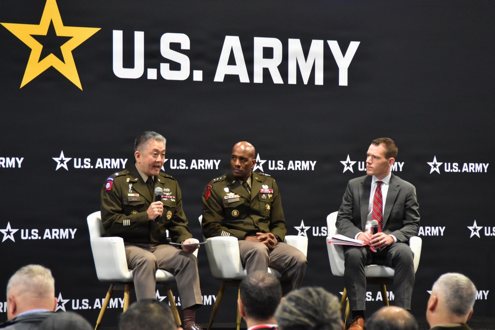 Deputy Chief of Staff, G-6, LTG Jeth Rey, participates in a Warriors Corner at AUSA's annual meeting in 2025.