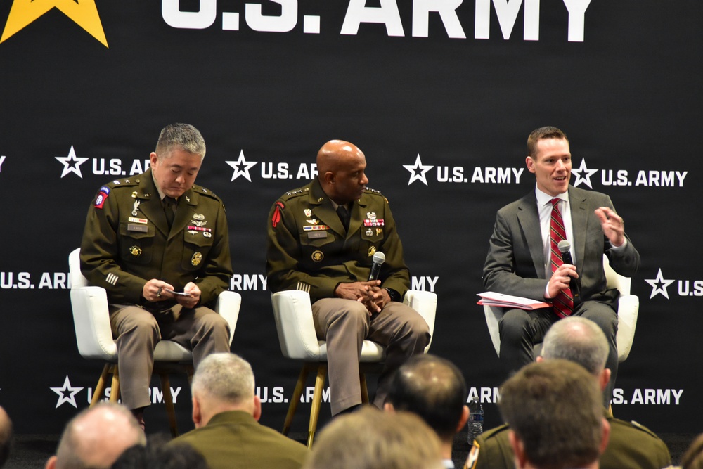 Deputy Chief of Staff, G-6, LTG Jeth Rey, participates in a Warriors Corner at AUSA's annual meeting in 2025.