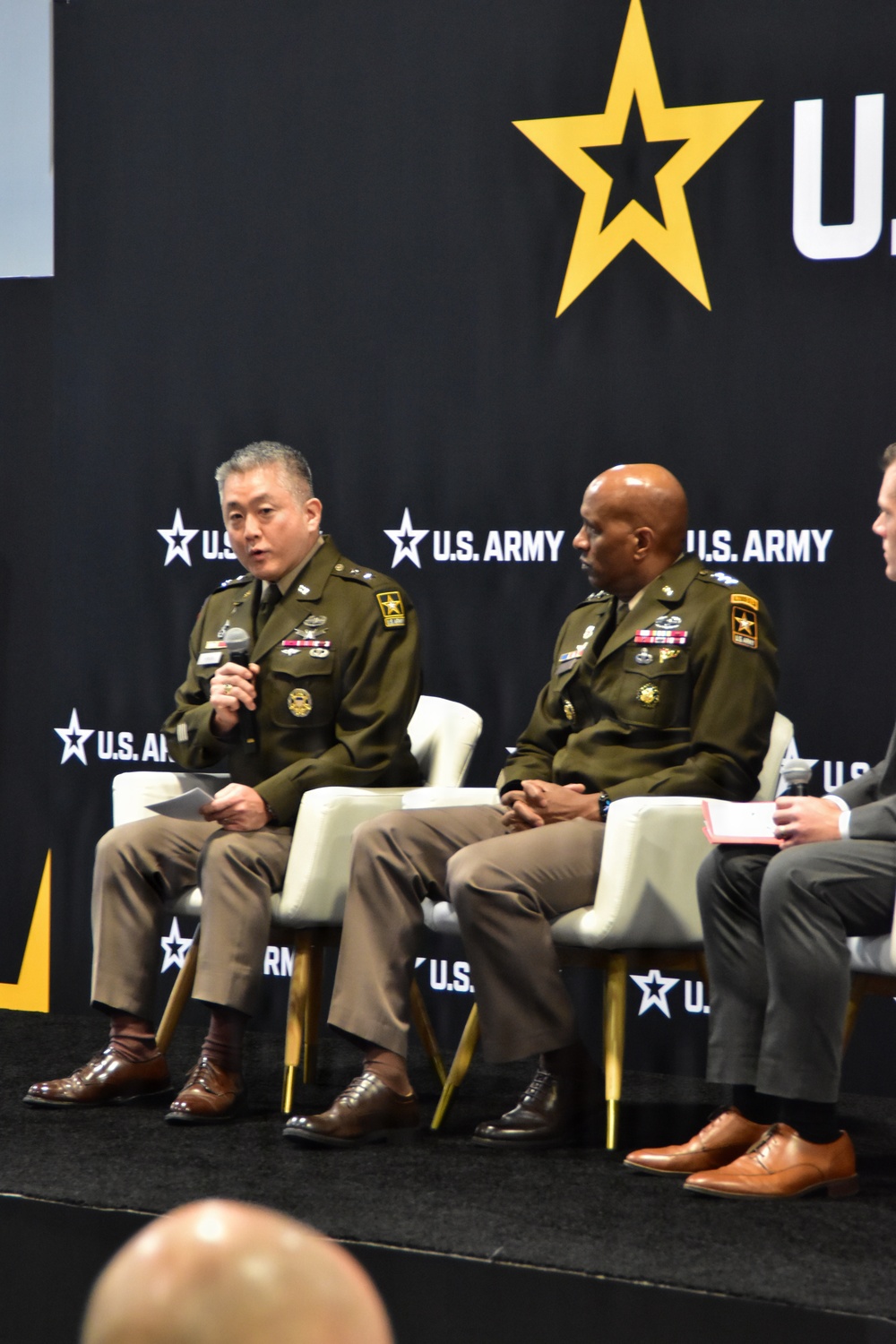 Deputy Chief of Staff, G-6, LTG Jeth Rey, participates in a Warriors Corner at AUSA's annual meeting in 2025