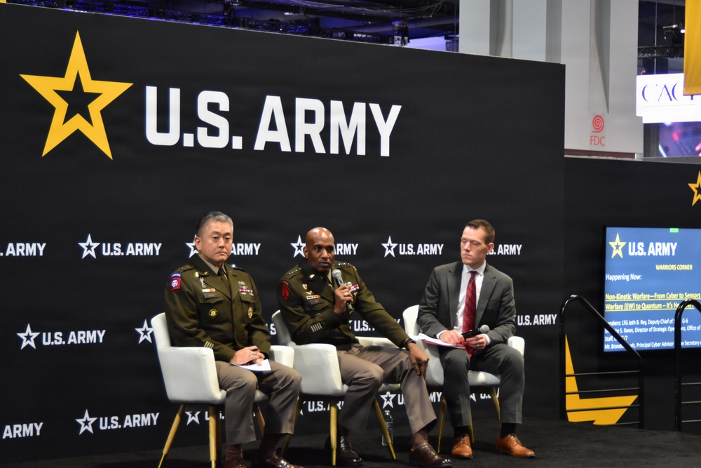 Deputy Chief of Staff, G-6, LTG Jeth Rey, participates in a Warriors Corner at AUSA's annual meeting in 2025