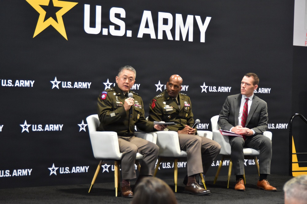 Deputy Chief of Staff, G-6, LTG Jeth Rey, participates in a Warriors Corner at AUSA's annual meeting in 2025