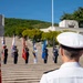Adm. Steve Koehler, commander, U.S. Pacific Fleet, attends a wreath laying with Japan's Minister of Defense at the National Memorial of the Pacific