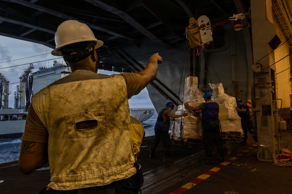 Abraham Lincoln conducts replenishment-at-sea with Yukon