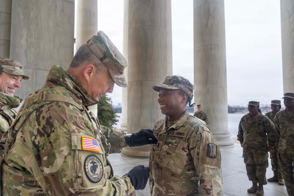 1st Lt. Dana Wesley Promotion Ceremony at Thomas Jefferson Memorial