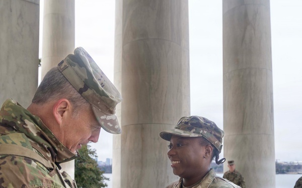 1st Lt. Dana Wesley Promotion Ceremony at Thomas Jefferson Memorial