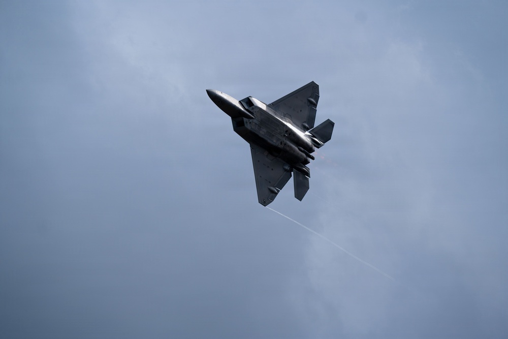F-22 Raptor Aerial Demonstration Team performs at the Homestead ARB Air Show 2023