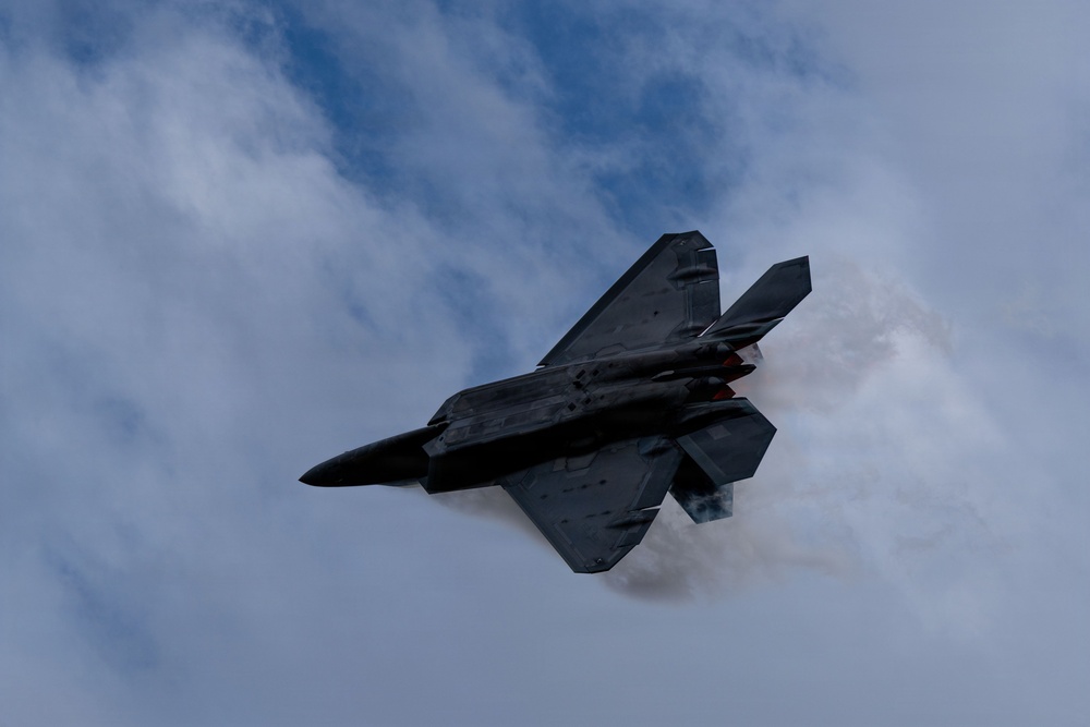 F-22 Raptor Aerial Demonstration Team performs at the Homestead ARB Air Show 2023