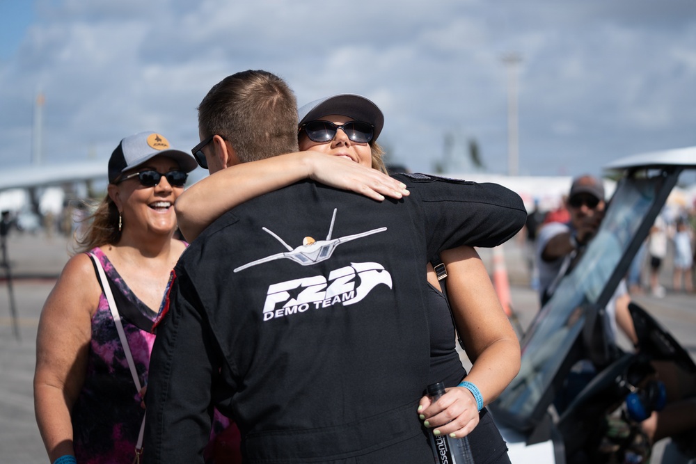 F-22 Raptor Aerial Demonstration Team performs at the Homestead ARB Air Show 2023