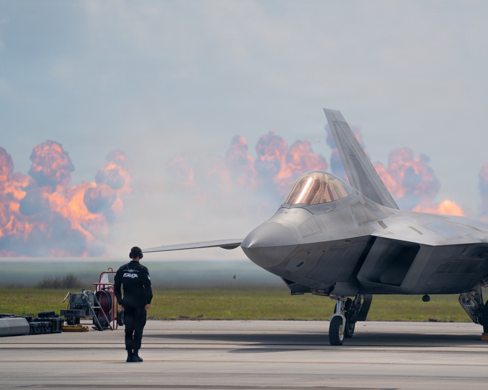 F-22 Raptor Aerial Demonstration Team performs at the Homestead ARB Air Show 2023
