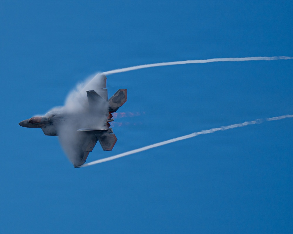 F-22 Raptor Aerial Demonstration Team performs at the Homestead ARB Air Show 2023