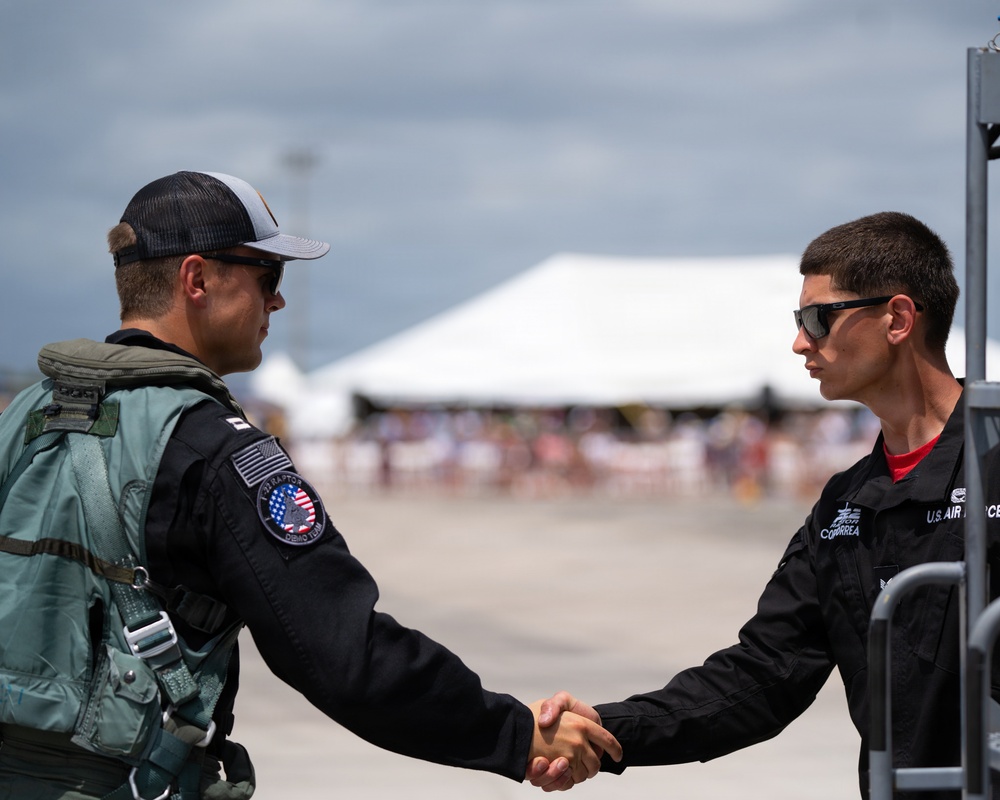 F-22 Raptor Aerial Demonstration Team performs at the Homestead ARB Air Show 2023