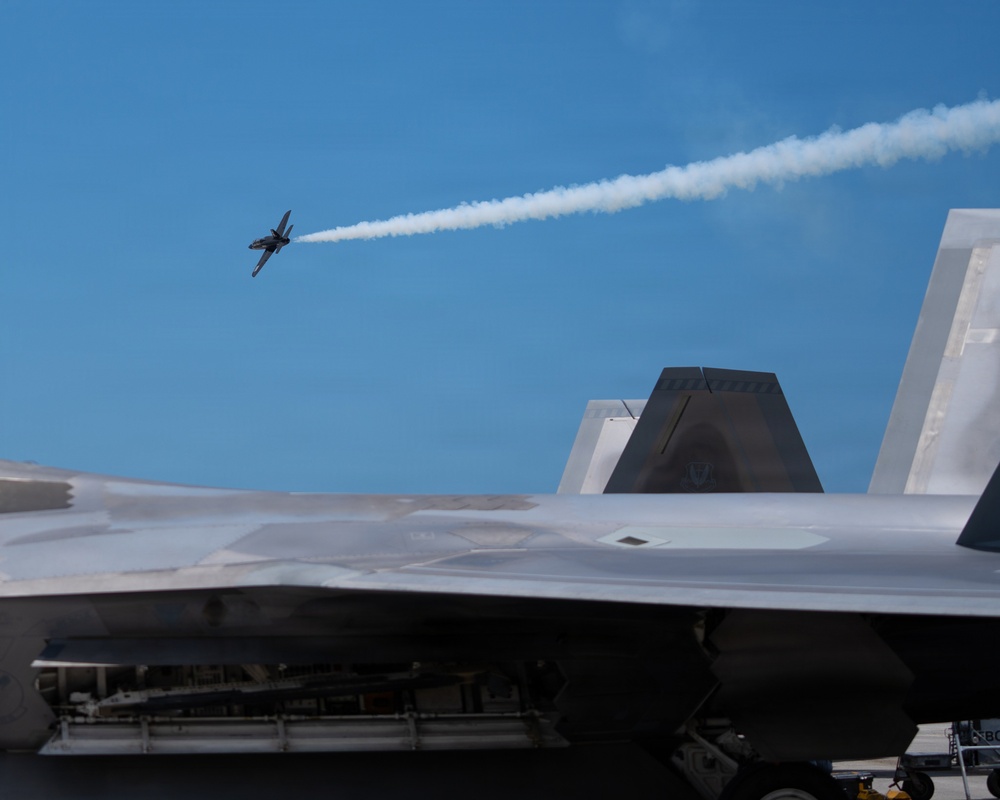 F-22 Raptor Aerial Demonstration Team performs at the Homestead ARB Air Show 2023