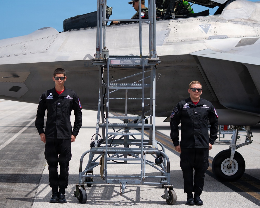 F-22 Raptor Aerial Demonstration Team performs at the Homestead ARB Air Show 2023