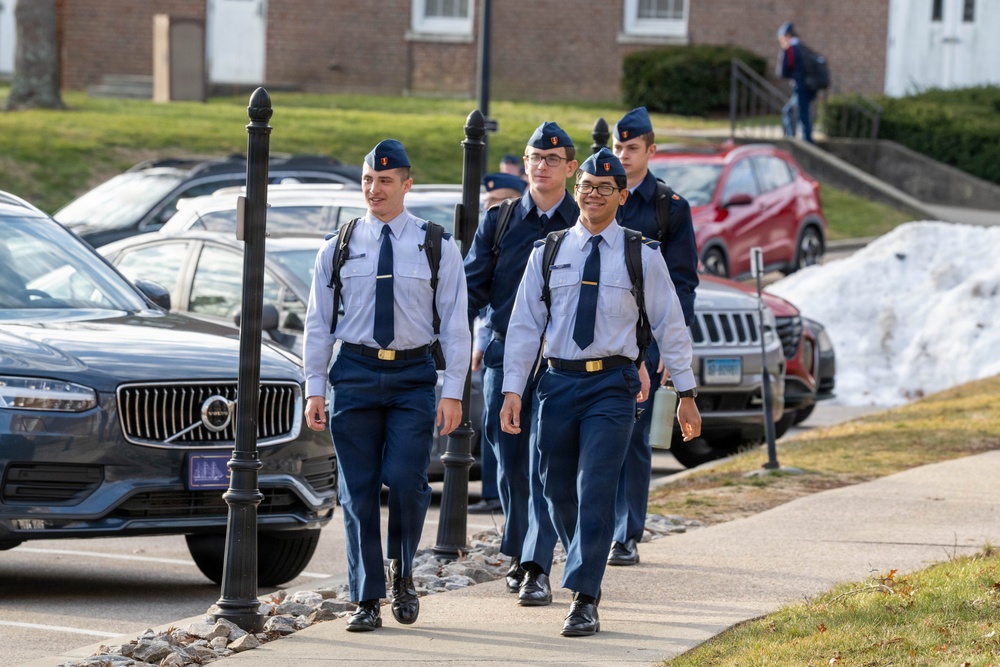 U.S. Coast Guard Academy cadets first day of spring semester