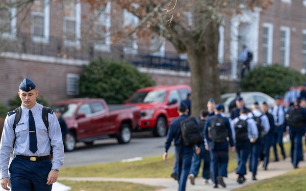 U.S. Coast Guard Academy cadets first day of spring semester