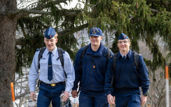U.S. Coast Guard Academy cadets first day of spring semester