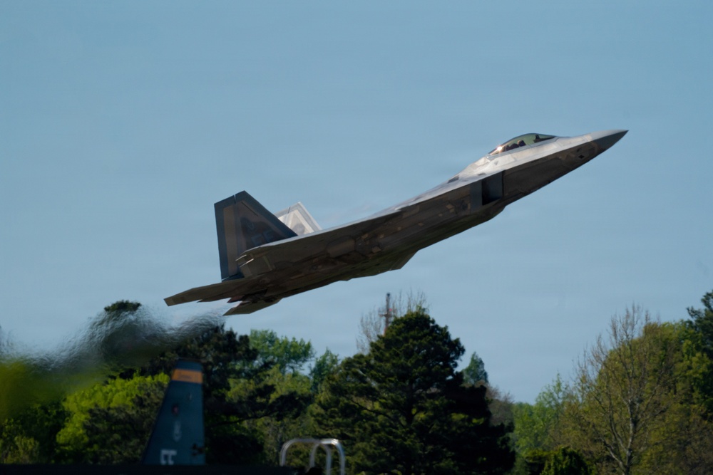 F-22 Raptor Aerial Demonstration Team performs at the Airpower Over Hampton Roads 2023