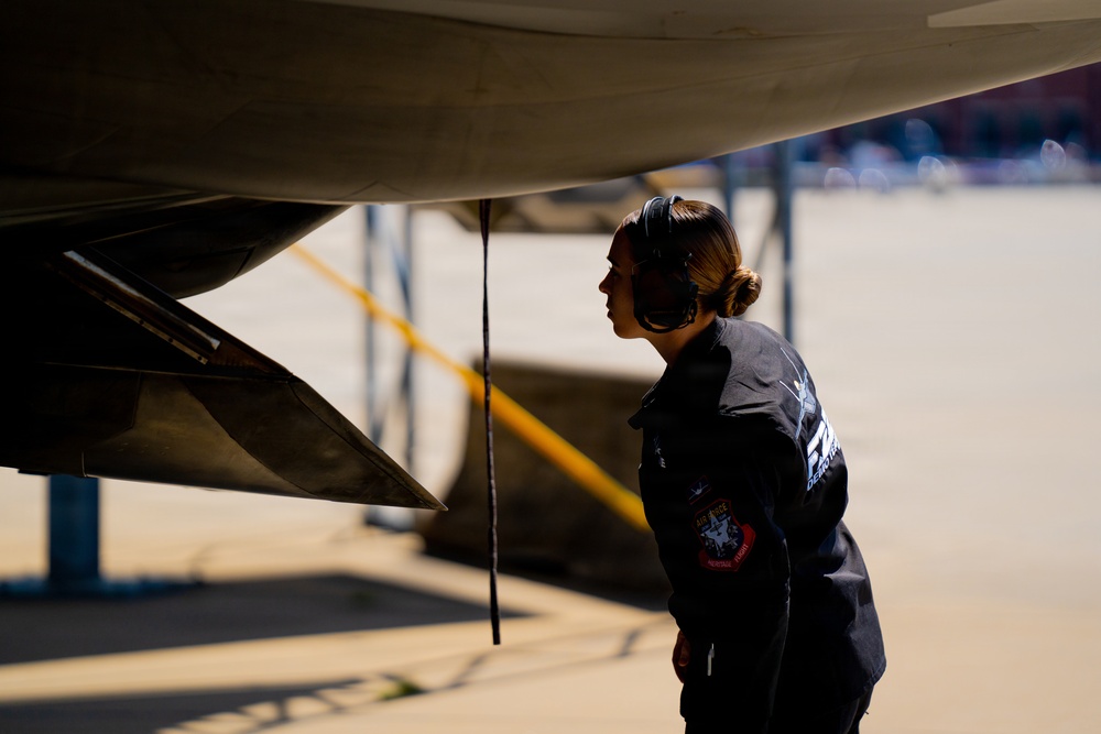 F-22 Raptor Aerial Demonstration Team performs at the Airpower Over Hampton Roads 2023