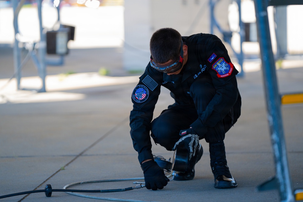 F-22 Raptor Aerial Demonstration Team performs at the Airpower Over Hampton Roads 2023