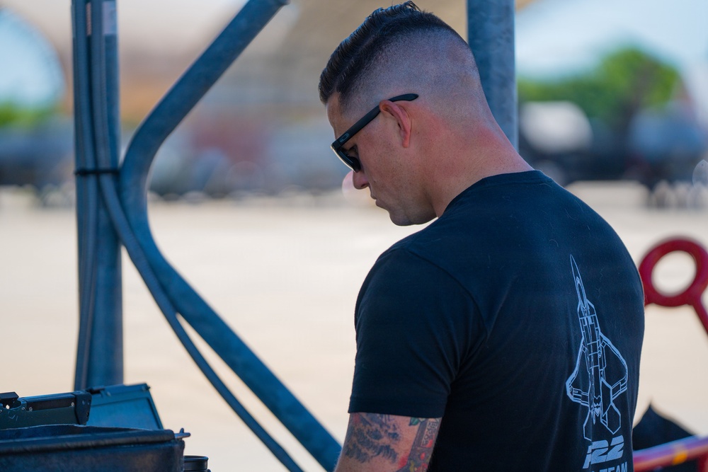 F-22 Raptor Aerial Demonstration Team performs at the Airpower Over Hampton Roads 2023