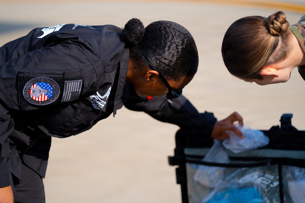 F-22 Raptor Aerial Demonstration Team performs at the Airpower Over Hampton Roads 2023