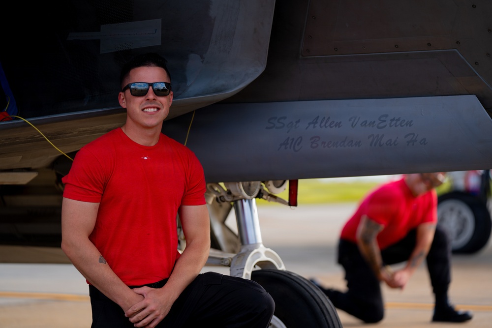 F-22 Raptor Aerial Demonstration Team performs at the Airpower Over Hampton Roads 2023