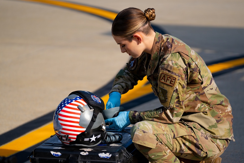 F-22 Raptor Aerial Demonstration Team performs at the Airpower Over Hampton Roads 2023