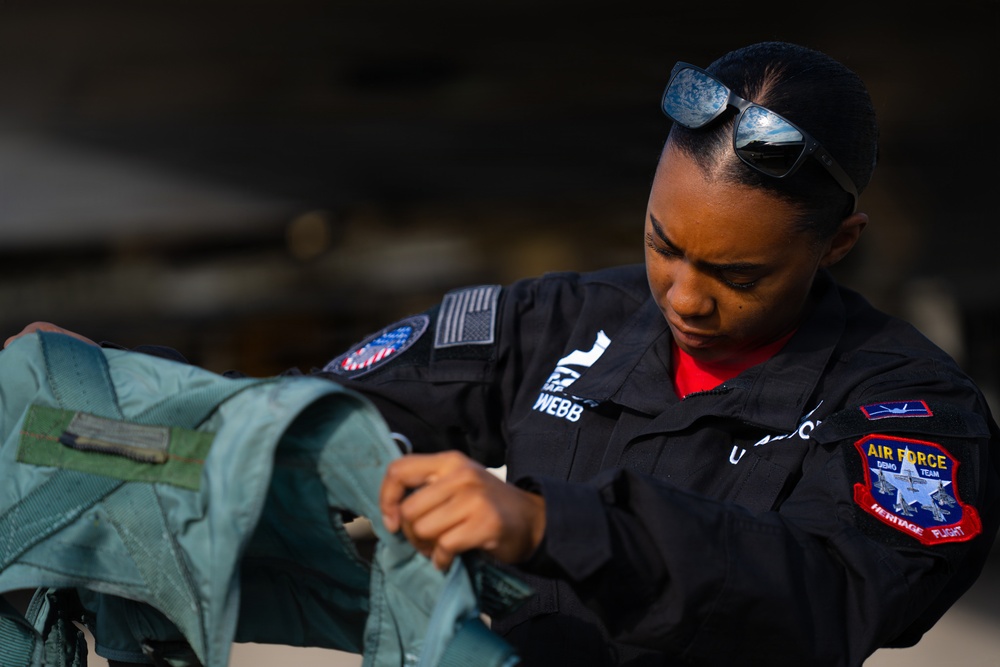 F-22 Raptor Aerial Demonstration Team performs at the Airpower Over Hampton Roads 2023