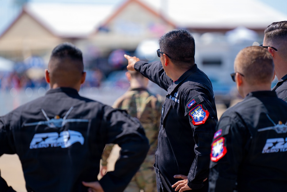 F-22 Raptor Aerial Demonstration Team performs at the Airpower Over Hampton Roads 2023