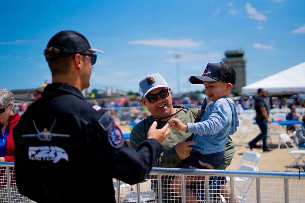 F-22 Raptor Aerial Demonstration Team performs at the Airpower Over Hampton Roads 2023