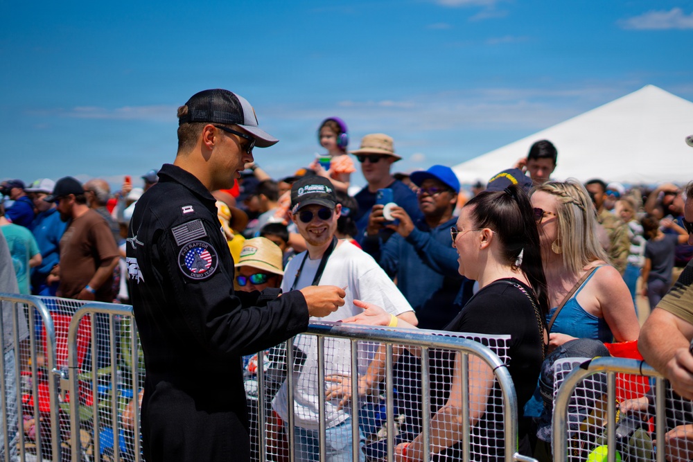 F-22 Raptor Aerial Demonstration Team performs at the Airpower Over Hampton Roads 2023