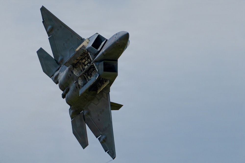 F-22 Raptor Aerial Demonstration Team performs at the Airpower Over Hampton Roads 2023