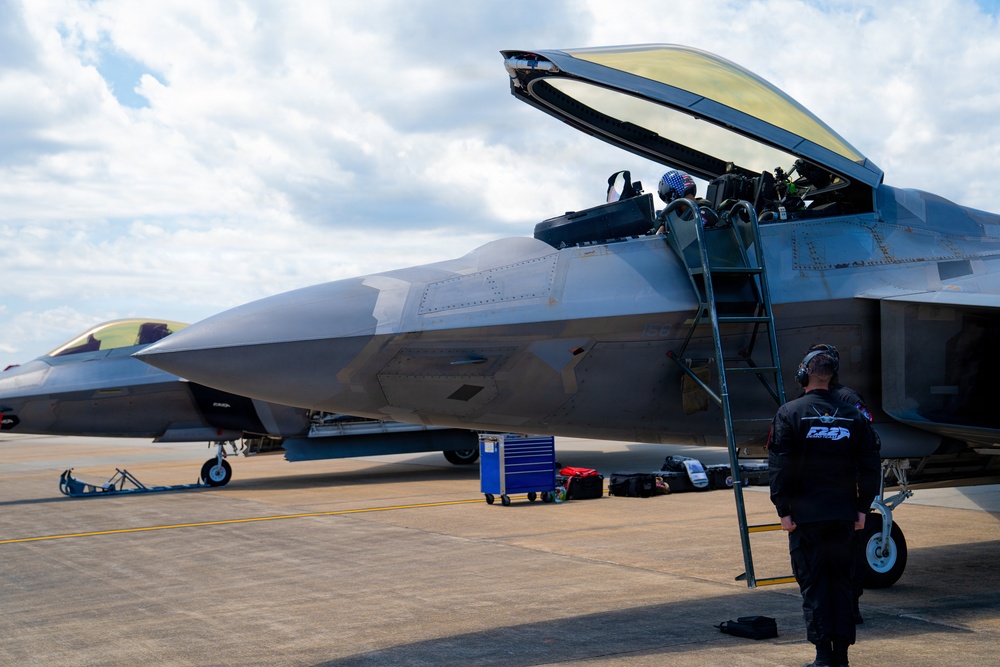 F-22 Raptor Aerial Demonstration Team performs at the Airpower Over Hampton Roads 2023