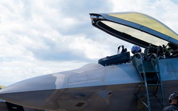 F-22 Raptor Aerial Demonstration Team performs at the Airpower Over Hampton Roads 2023